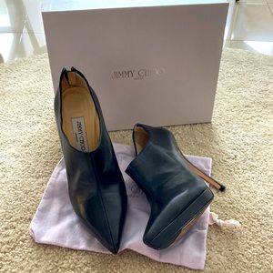 Jimmy Choo Calf Leather Black Booties Size 38.5